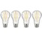 4Pk - Satco 12w 120v A19 LED Clear E26 Medium Base 1500L 3000k Warm White